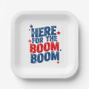 Here for The Boom 4th of July Patriotic  Paper Plate
