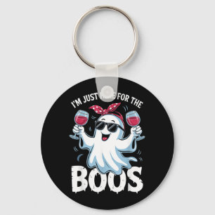 Here for The Boos Cute Ghost Funny Halloween Women Key Ring