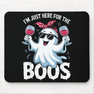 Here for The Boos Cute Ghost Funny Halloween Women Mouse Mat