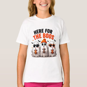 Here For The Boos Funny Ghost Friends Halloween T-Shirt