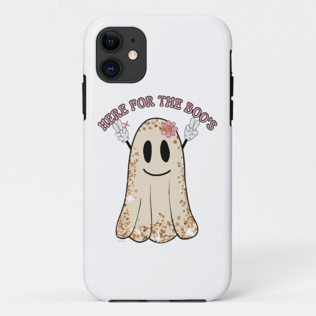 HERE FOR THE BOO'S funny spooky halloween ghost    Case-Mate iPhone Case (Back)