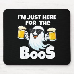 Here for the boos ghost sunglasses funny halloween mouse mat