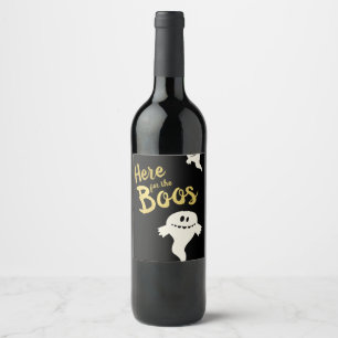 Here for the Boos gold and black halloween party Wine Label