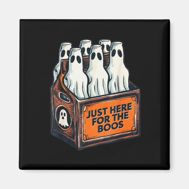 Here For The Boos Halloween 6 Pack Booze Ghost Bee Magnet (Front)
