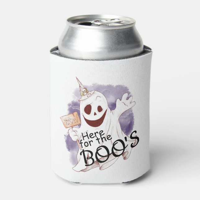 Here for the Boo's Halloween Can Cooler (Can Front)