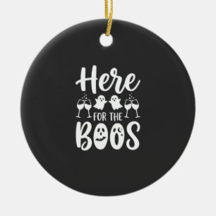 Here For The Boos Halloween Ghost Design_1 Ceramic Tree Decoration