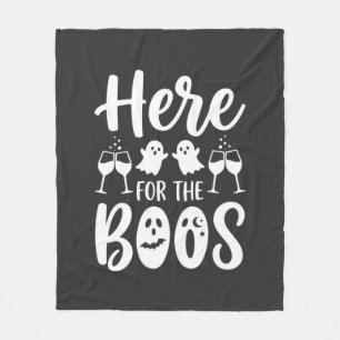 Here For The Boos Halloween Ghost Design_1 Fleece Blanket