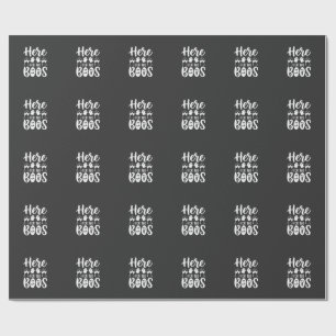 Here For The Boos Halloween Ghost Design_1 Wrapping Paper