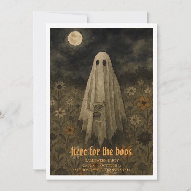 Here for the "Boos" Halloween Party Invitation (Front)