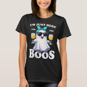 Here for The Boos Halloween Women Ghost Cute Funny T-Shirt