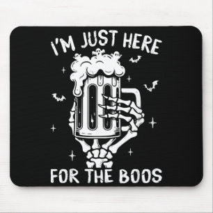 Here For The Boos Skeleton Funny Halloween Costume Mouse Mat