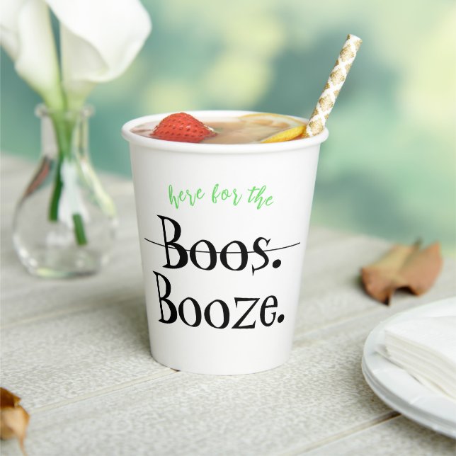 Here for the Booze Funny Adult Halloween Party Paper Cups (Insitu)