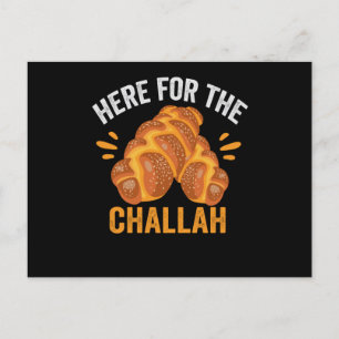 Here For the Challah Funny Jewish Hanukkah Bread Postcard