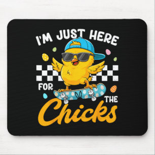 Here for The Chicks for Toddler Boy Kids Easter Mouse Mat