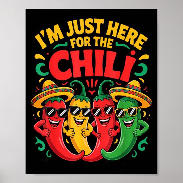 Here for the chilli funny chilli cook off team cre poster (Front)
