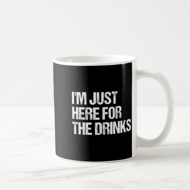 Here For The Drinks Funny Simple Halloween Costume Coffee Mug (Right)