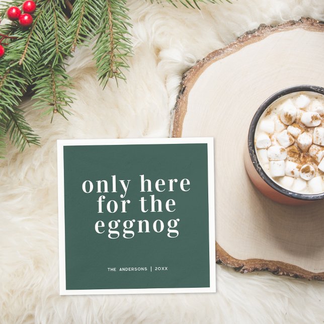 Here For The Eggnog | Personalised Christmas Napkin (Creator Uploaded)