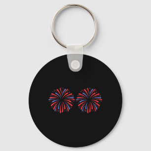 Here For The Fireworks 4th Of July Usa Funny Key Ring