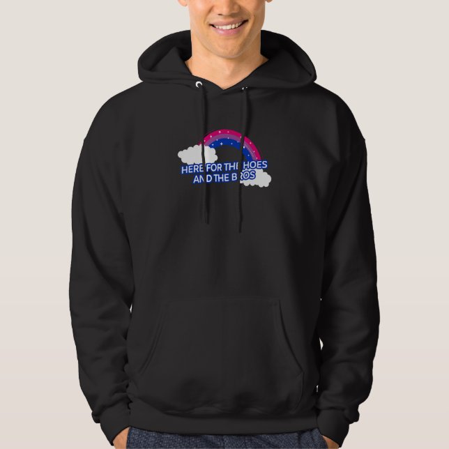 Here For The Hoes And The Bros Rainbow Bisexual 2 Hoodie (Front)