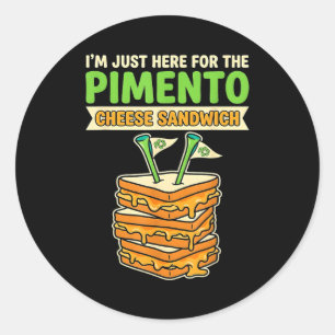 Here for the pimento cheese sandwich golf humour classic round sticker