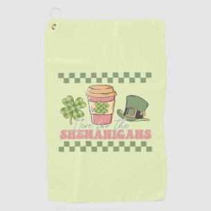 Here For The Shenanigans - Clover Coffee Golf Towel