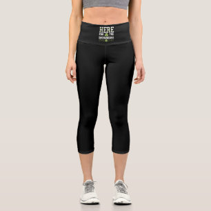 Here For The Shenanigans Irish Ireland St. Patrick Capri Leggings