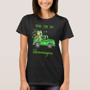Here For The Shenanigans Leprechaun Cow St Patrick T-Shirt