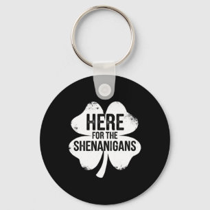 Here For The Shenanigans St Patricks Day Lucky Sha Key Ring