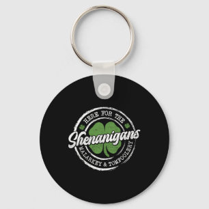 Here For The Shenanigans St Patricks Day Men Women Key Ring