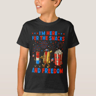 Here For The Snacks And Freedom 4th Of July Funny T-Shirt