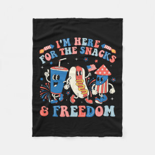 Here For The Snacks And Freedom Boy Girl Kid 4th O Fleece Blanket