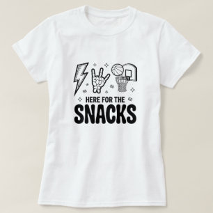 Here For The Snacks Funny Basketball Foodie Tee Sh
