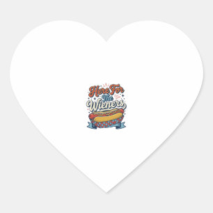 Here For The Wieners Vintage Hot Dog Shirt_1 Heart Sticker
