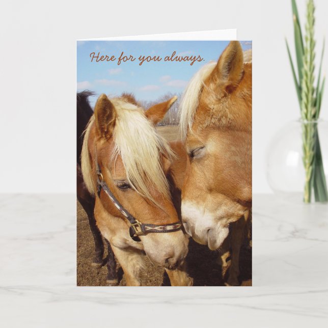 Here for you Horses Greeting Card (Front)