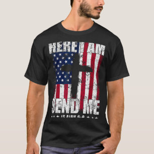 Here I Am Send Me American Flag Cross Isaiah 6_8 B T-Shirt