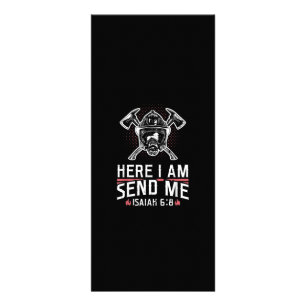 Here I Am Send Me Isaiah 68 Firefighter Rack Card