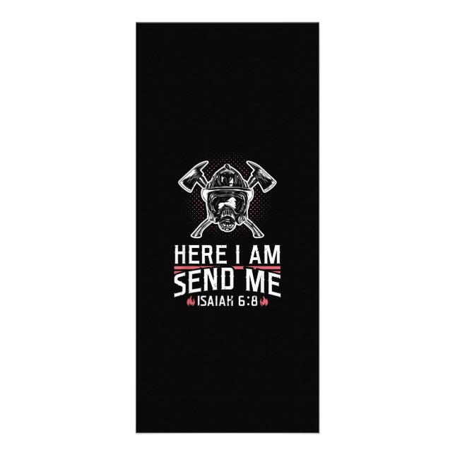 Here I Am Send Me Isaiah 68 Firefighter Rack Card (Front)