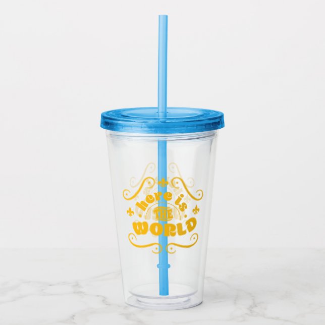 Here is the world acrylic tumbler (Front)