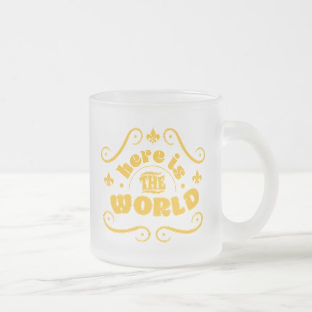 Here is the world frosted glass coffee mug (Right)