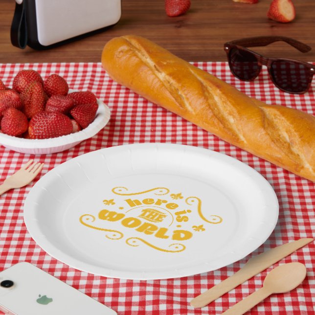 Here is the world paper plate (Picnic)