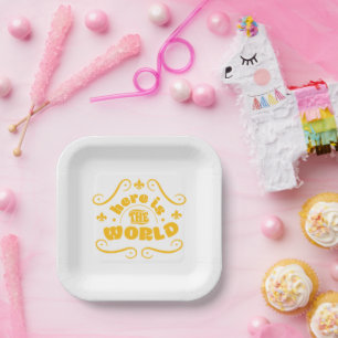 Here is the world paper plate