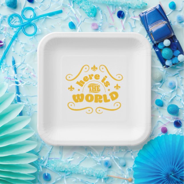 Here is the world paper plate (Party)