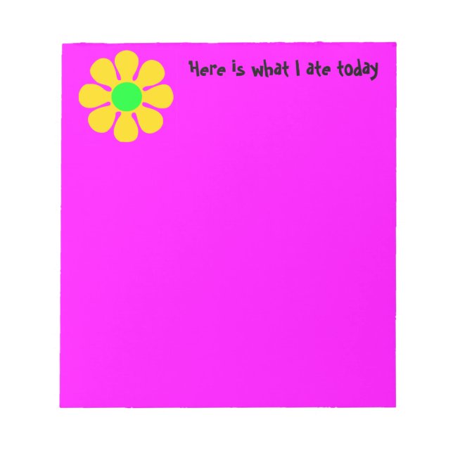 Here is What I Ate Today Notepad (Front)