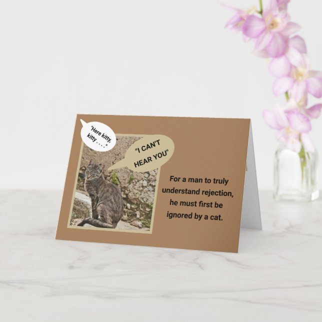 "HERE KITTY, KITTY"/CUTE CAT IGNORING OWNER CARD (Orchid)