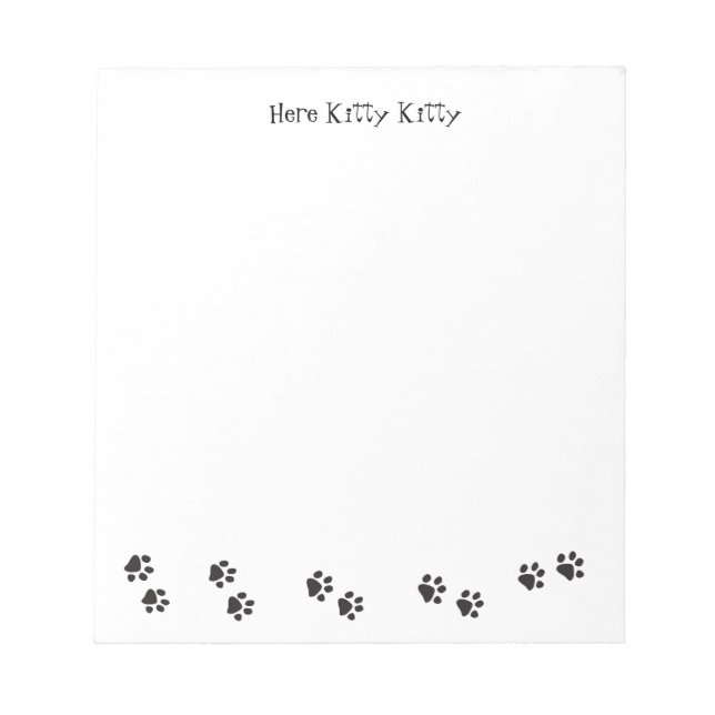 Here Kitty Kitty Note Pad (Front)