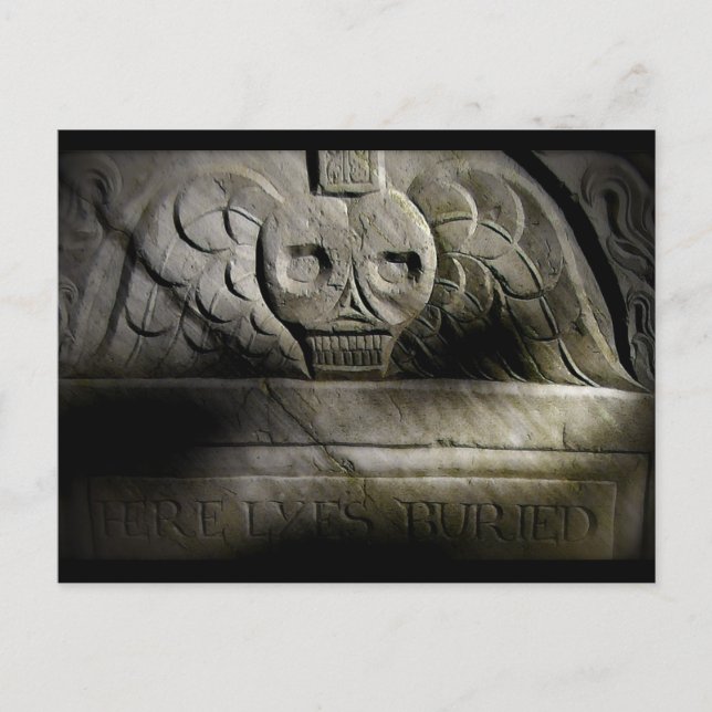 Here Lyes Buried Postcard (Front)
