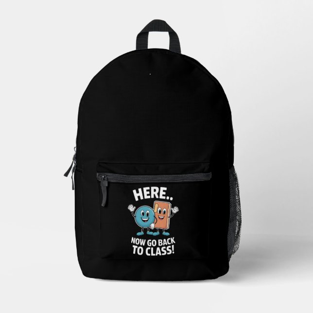Here Now Go Back To Class School Nurse Medical Pro Printed Backpack (Front)