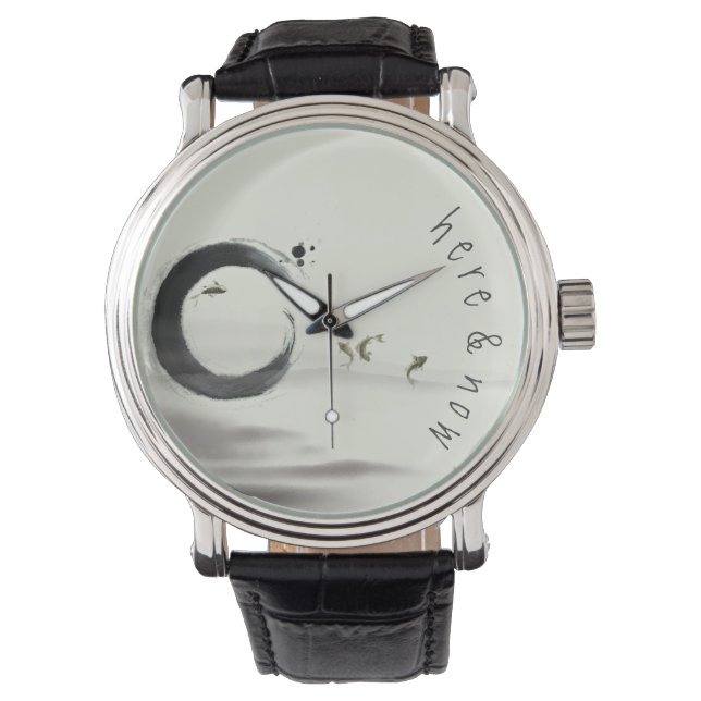 Here & Now / Zen Circle Enso Koi Brush Painting Watch (Front)