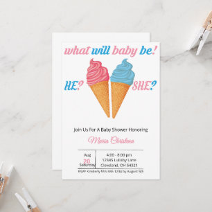Here’s the Scoop – Gender Reveal Invitation