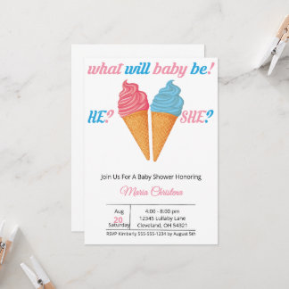 Here’s the Scoop – Gender Reveal Invitation